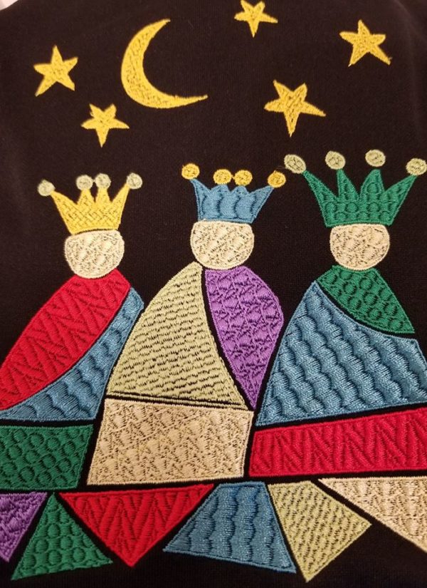 Wise Men Shirt with Textured Embroidery Design